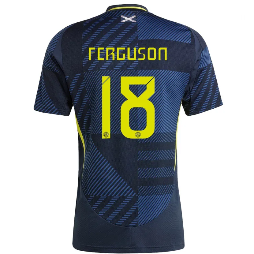 Danxen Heren Schotland Lewis Ferguson #18 Donkerblauw Thuisshirt Thuistenue 24-26 T-Shirt