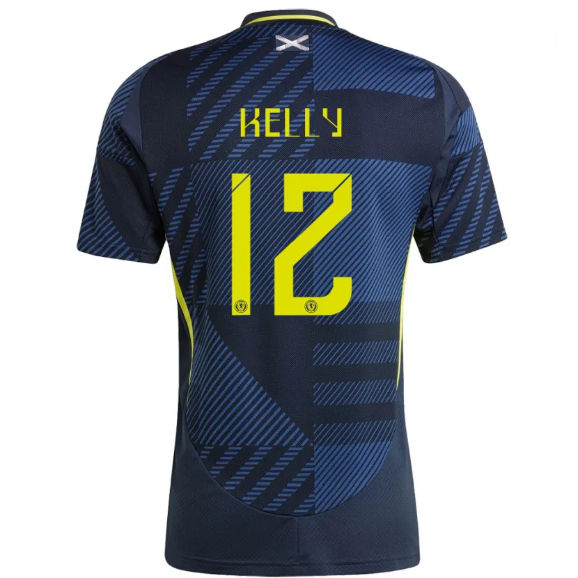 Danxen Heren Schotland Liam Kelly #12 Donkerblauw Thuisshirt Thuistenue 24-26 T-Shirt