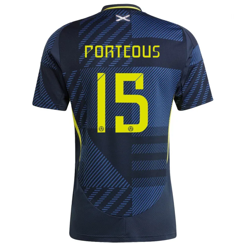 Danxen Heren Schotland Ryan Porteous #15 Donkerblauw Thuisshirt Thuistenue 24-26 T-Shirt