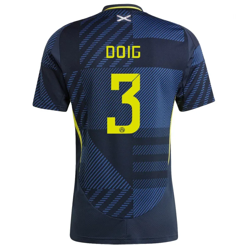 Danxen Heren Schotland Josh Doig #3 Donkerblauw Thuisshirt Thuistenue 24-26 T-Shirt