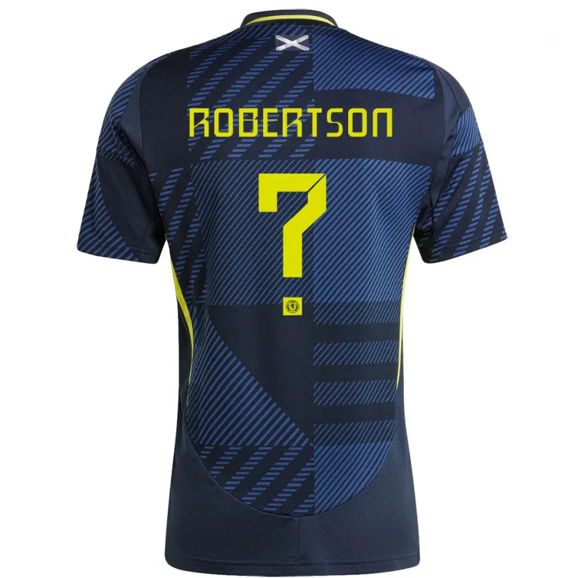 Danxen Heren Schotland Finlay Robertson #0 Donkerblauw Thuisshirt Thuistenue 24-26 T-Shirt