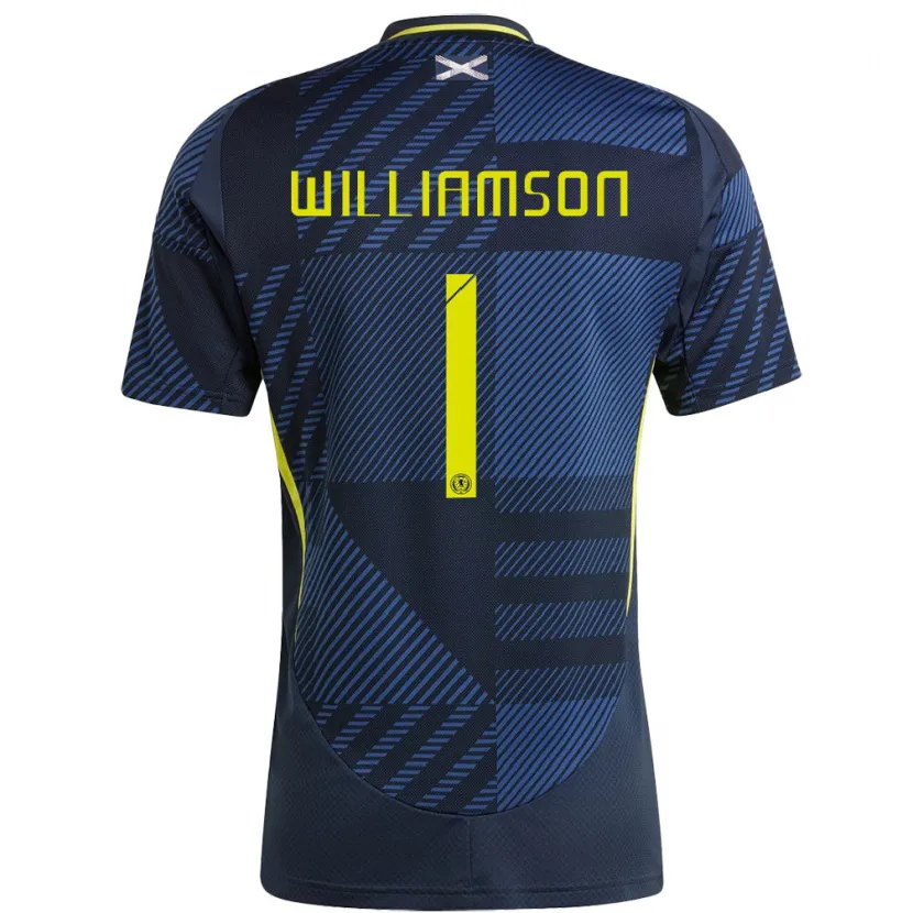 Danxen Heren Schotland Woody Williamson #1 Donkerblauw Thuisshirt Thuistenue 24-26 T-Shirt