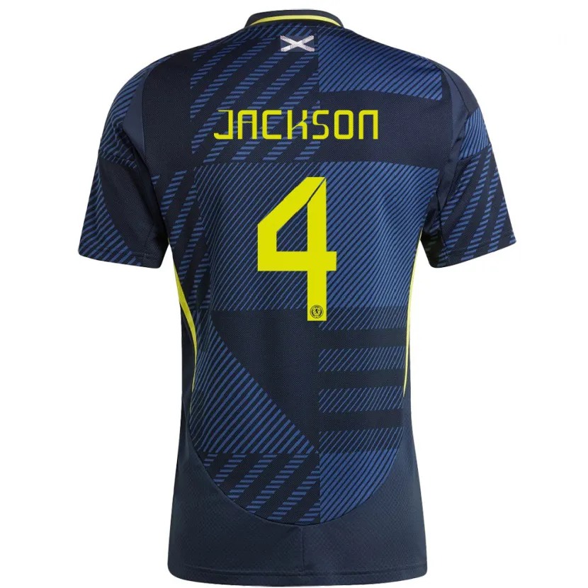 Danxen Heren Schotland Louis Jackson #4 Donkerblauw Thuisshirt Thuistenue 24-26 T-Shirt