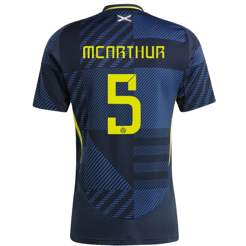 Danxen Heren Schotland Charlie Mcarthur #5 Donkerblauw Thuisshirt Thuistenue 24-26 T-Shirt