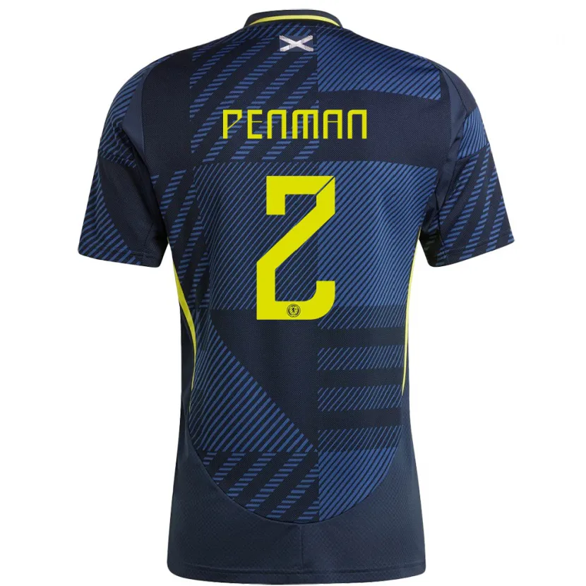 Danxen Heren Schotland Callum Penman #2 Donkerblauw Thuisshirt Thuistenue 24-26 T-Shirt