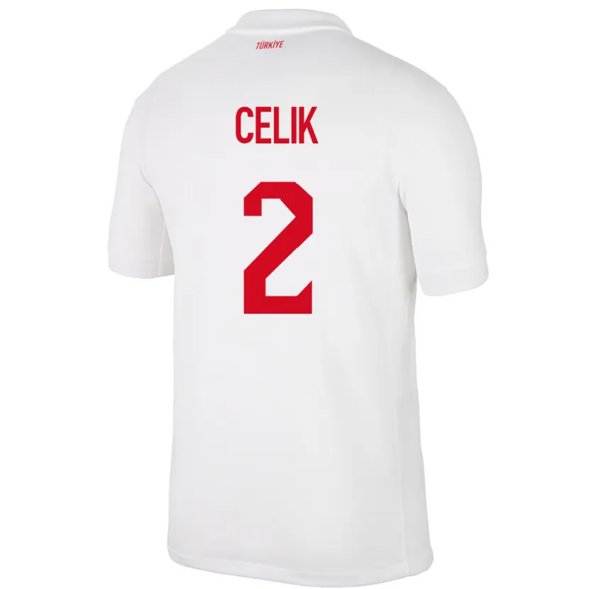 Danxen Heren Turkije Zeki Çelik #2 Wit Thuisshirt Thuistenue 24-26 T-Shirt