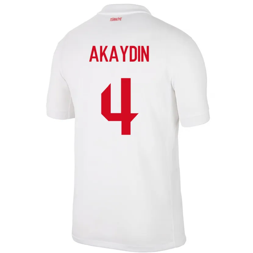 Danxen Heren Turkije Samet Akaydin #4 Wit Thuisshirt Thuistenue 24-26 T-Shirt
