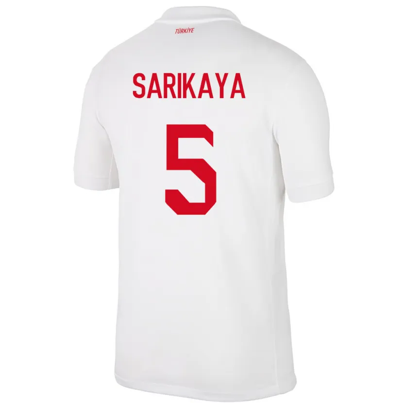 Danxen Heren Turkije Efe Sarıkaya #5 Wit Thuisshirt Thuistenue 24-26 T-Shirt