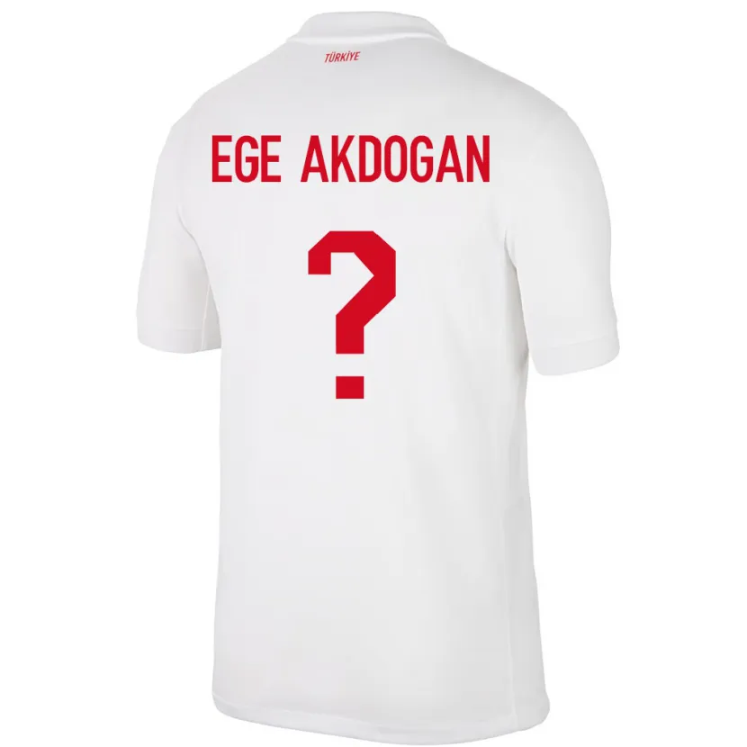 Danxen Heren Turkije Hasan Ege Akdoğan #0 Wit Thuisshirt Thuistenue 24-26 T-Shirt