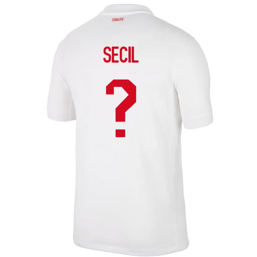 Danxen Heren Turkije Efe Seçil #0 Wit Thuisshirt Thuistenue 24-26 T-Shirt