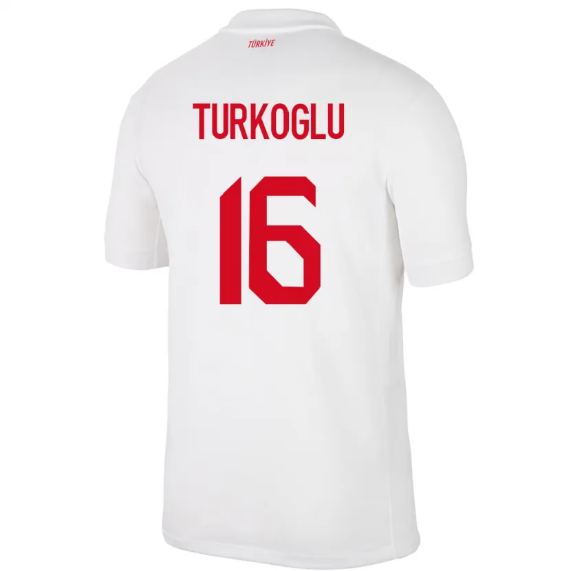 Danxen Heren Turkije Ece Türkoğlu #16 Wit Thuisshirt Thuistenue 24-26 T-Shirt