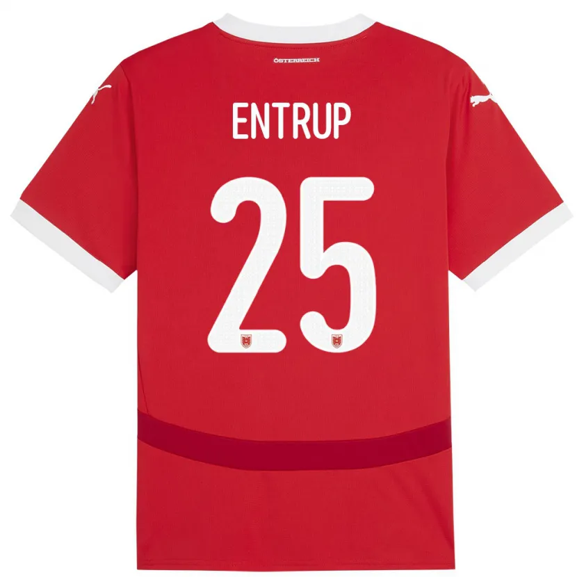 Danxen Heren Oostenrijk Maximilian Entrup #25 Rood Thuisshirt Thuistenue 24-26 T-Shirt