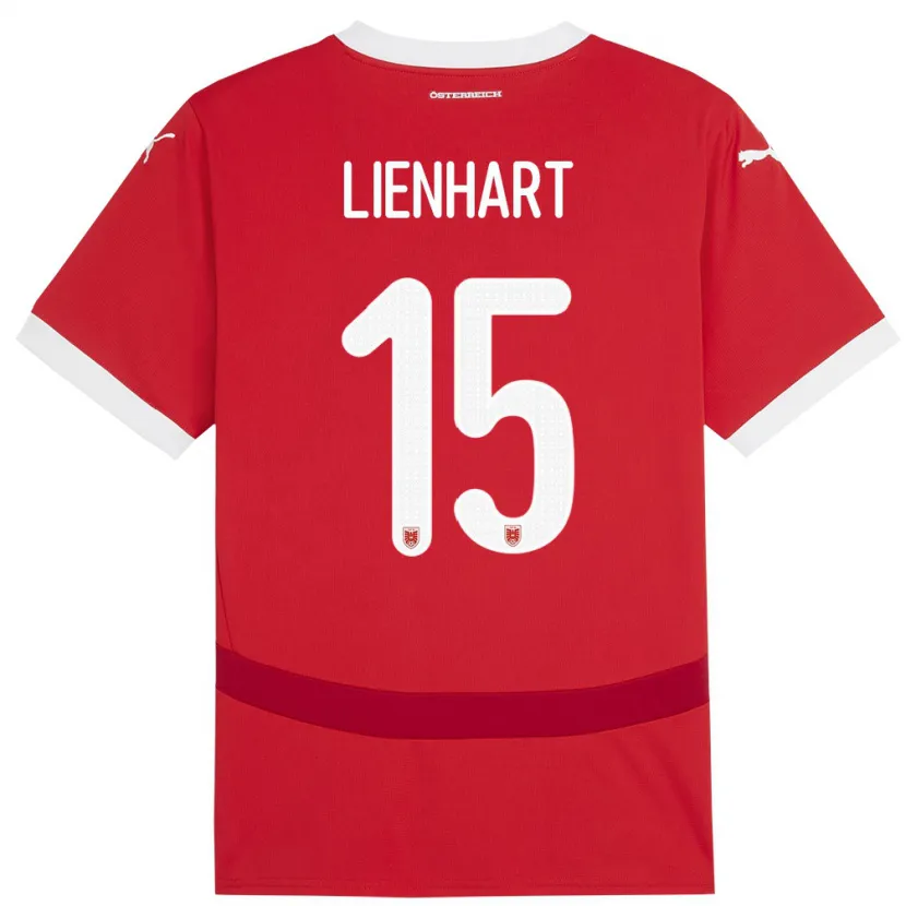 Danxen Heren Oostenrijk Philipp Lienhart #15 Rood Thuisshirt Thuistenue 24-26 T-Shirt