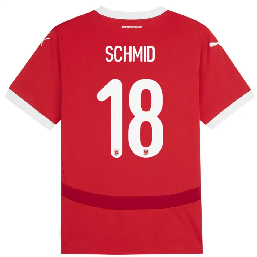 Danxen Heren Oostenrijk Romano Schmid #18 Rood Thuisshirt Thuistenue 24-26 T-Shirt