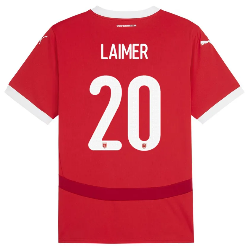 Danxen Heren Oostenrijk Konrad Laimer #20 Rood Thuisshirt Thuistenue 24-26 T-Shirt