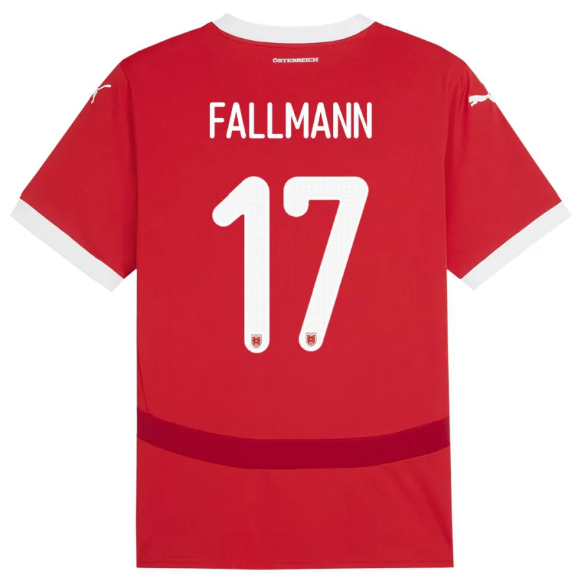 Danxen Heren Oostenrijk Pascal Fallmann #17 Rood Thuisshirt Thuistenue 24-26 T-Shirt