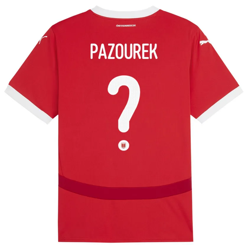 Danxen Heren Oostenrijk Luca Pazourek #0 Rood Thuisshirt Thuistenue 24-26 T-Shirt
