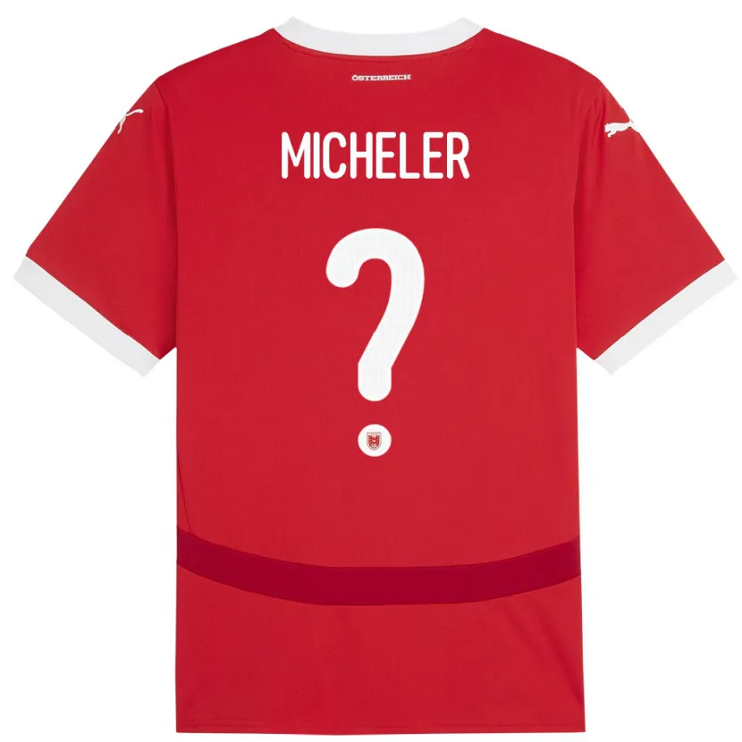 Danxen Heren Oostenrijk Florian Micheler #0 Rood Thuisshirt Thuistenue 24-26 T-Shirt
