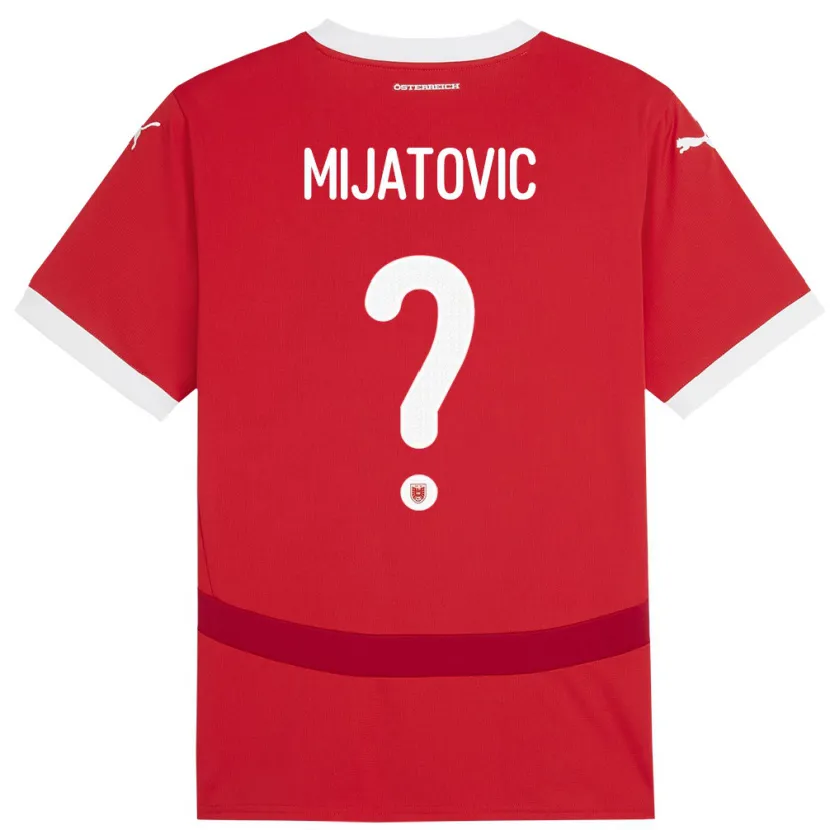Danxen Heren Oostenrijk Luca Mijatovic #0 Rood Thuisshirt Thuistenue 24-26 T-Shirt