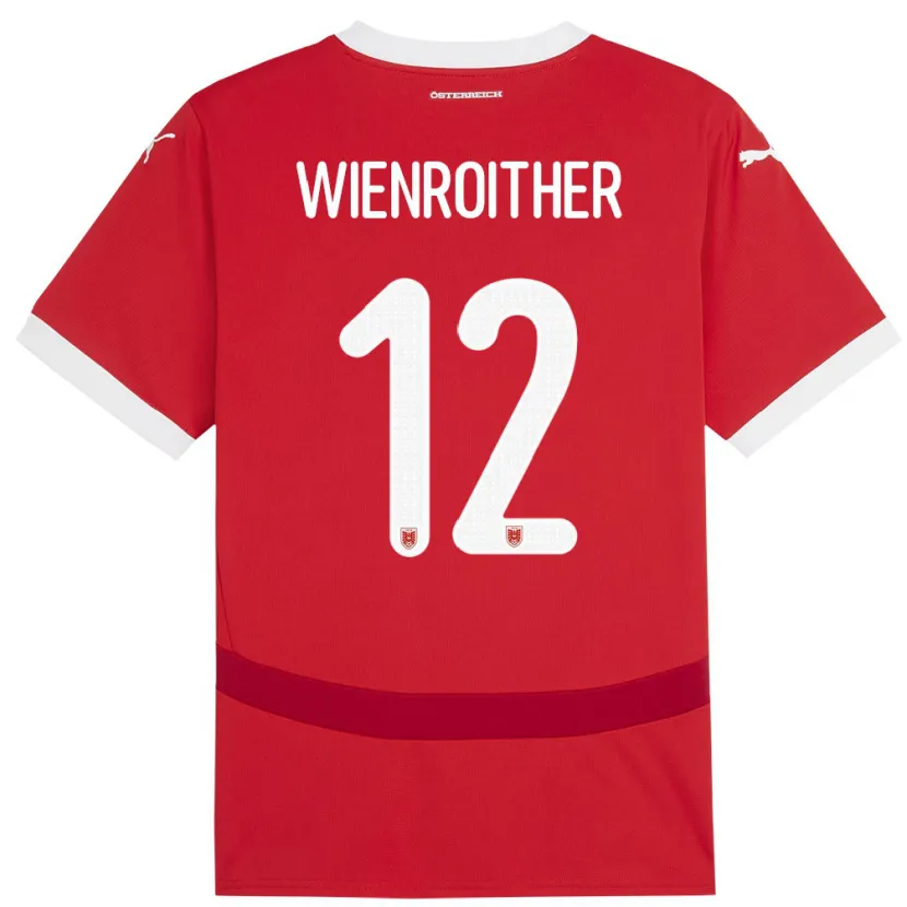 Danxen Heren Oostenrijk Laura Wienroither #12 Rood Thuisshirt Thuistenue 24-26 T-Shirt