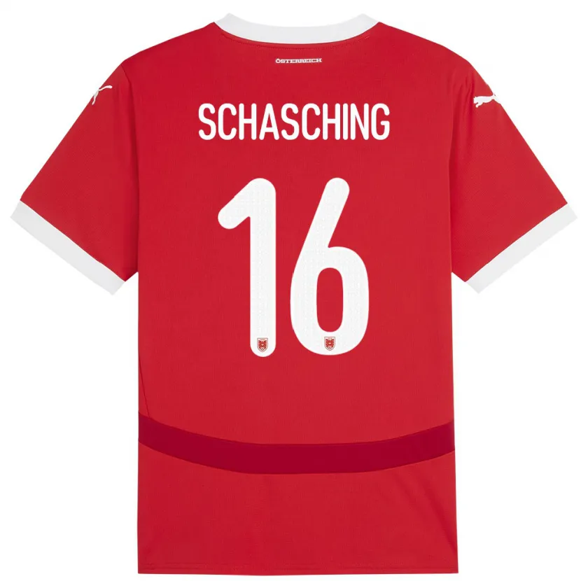 Danxen Heren Oostenrijk Annabel Schasching #16 Rood Thuisshirt Thuistenue 24-26 T-Shirt