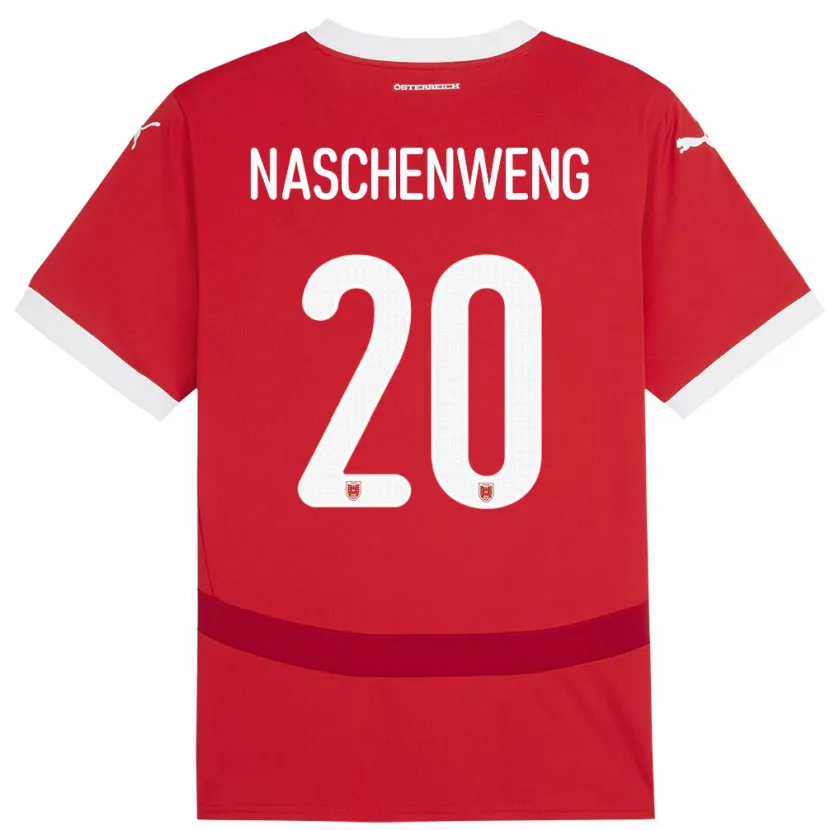 Danxen Heren Oostenrijk Katharina Naschenweng #20 Rood Thuisshirt Thuistenue 24-26 T-Shirt