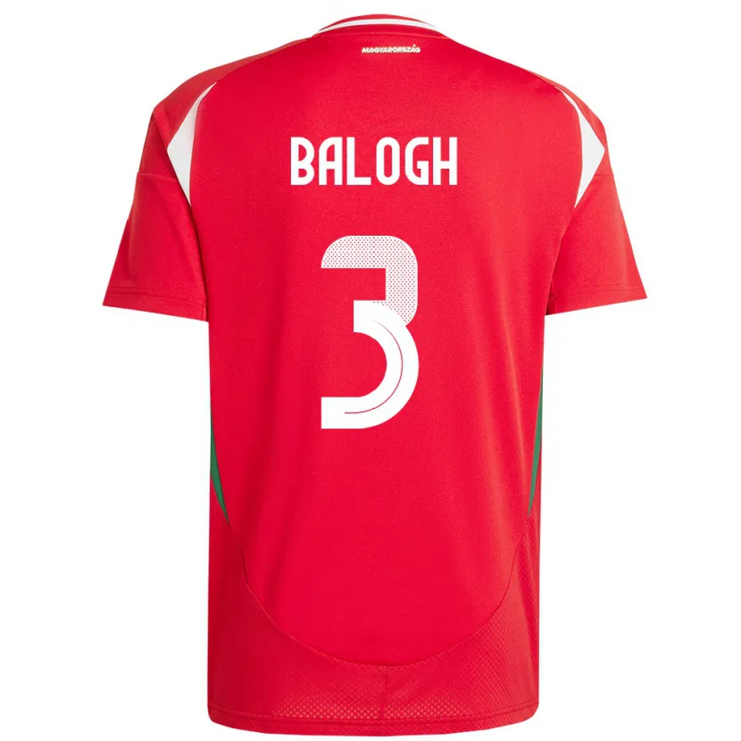 Danxen Heren Hongarije Botond Balogh #3 Rood Thuisshirt Thuistenue 24-26 T-Shirt