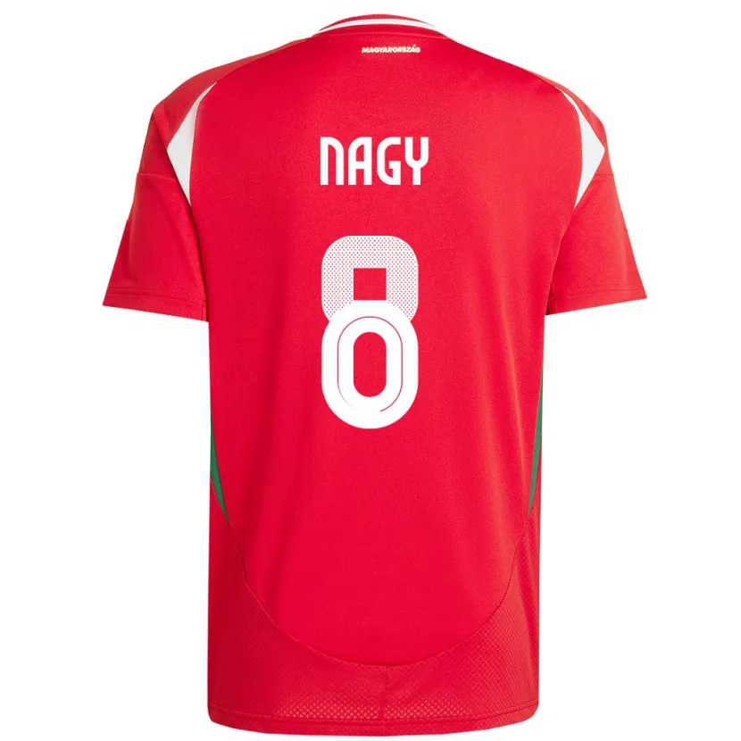 Danxen Heren Hongarije Ádám Nagy #8 Rood Thuisshirt Thuistenue 24-26 T-Shirt