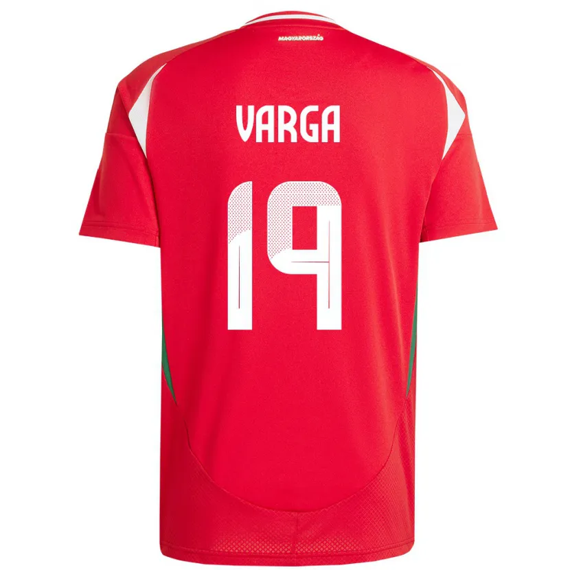 Danxen Heren Hongarije Barnabás Varga #19 Rood Thuisshirt Thuistenue 24-26 T-Shirt