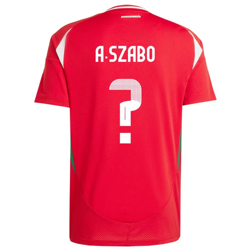 Danxen Heren Hongarije Alex Szabó #0 Rood Thuisshirt Thuistenue 24-26 T-Shirt