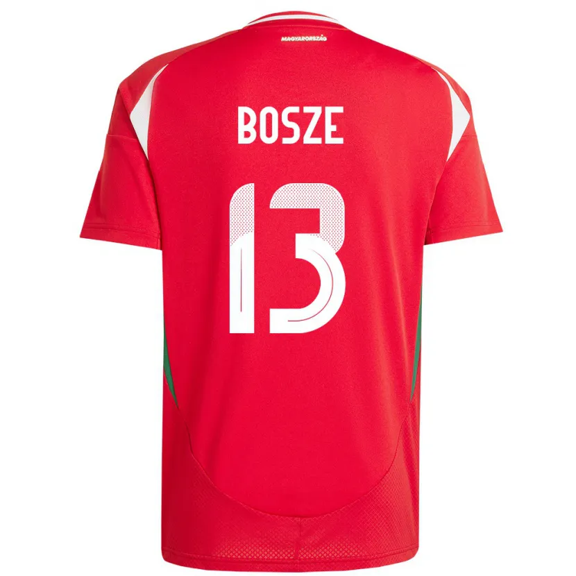Danxen Heren Hongarije Levente Bősze #13 Rood Thuisshirt Thuistenue 24-26 T-Shirt