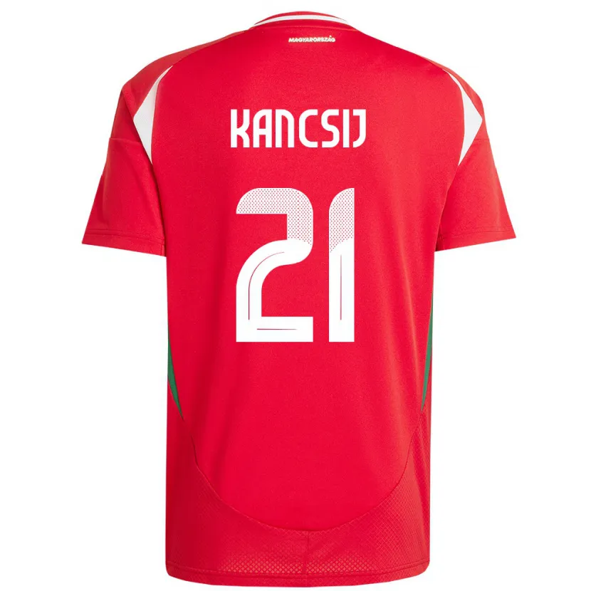 Danxen Heren Hongarije Artúr Kancsij #21 Rood Thuisshirt Thuistenue 24-26 T-Shirt