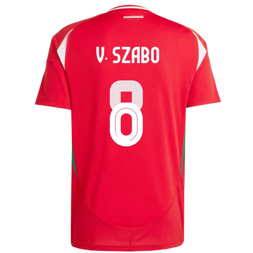 Danxen Heren Hongarije Viktória Szabó #8 Rood Thuisshirt Thuistenue 24-26 T-Shirt