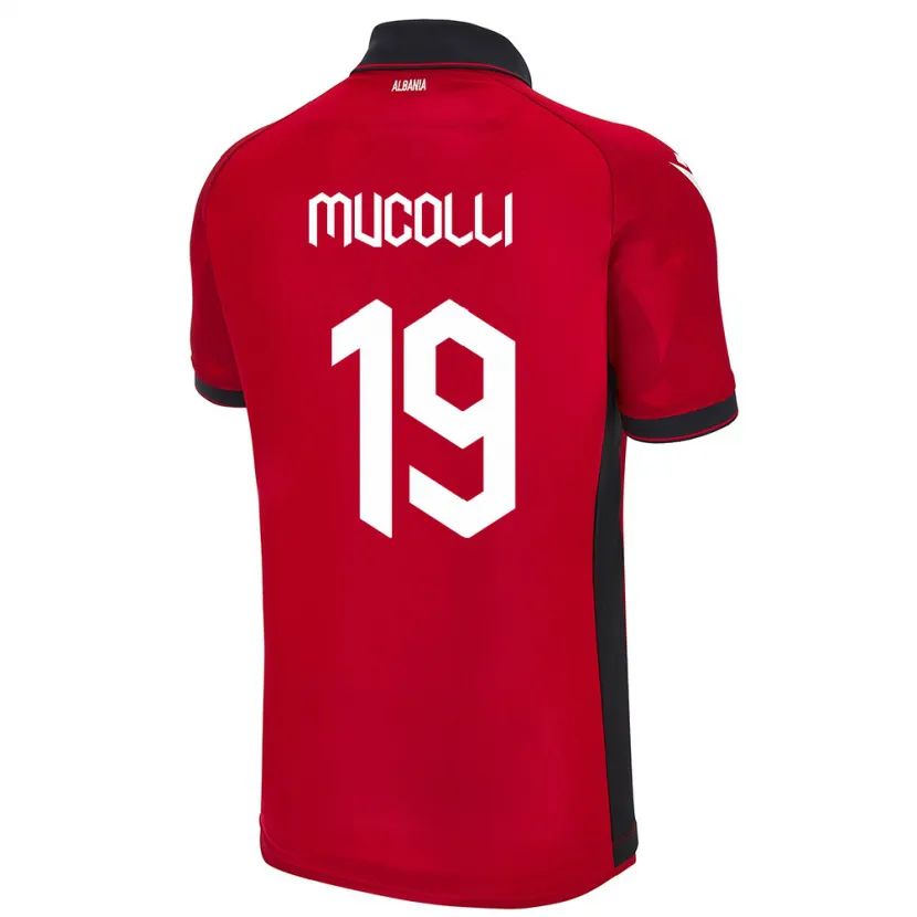 Danxen Heren Albanië Arbnor Mucolli #19 Rood Thuisshirt Thuistenue 24-26 T-Shirt