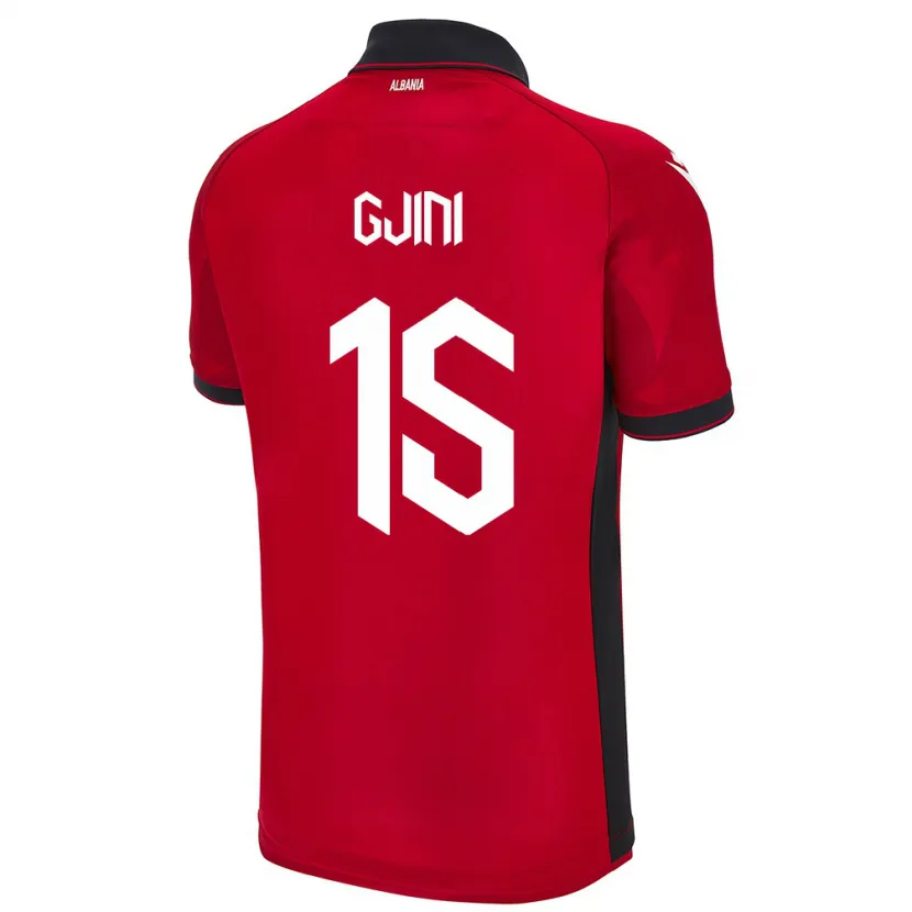 Danxen Heren Albanië Elmando Gjini #15 Rood Thuisshirt Thuistenue 24-26 T-Shirt