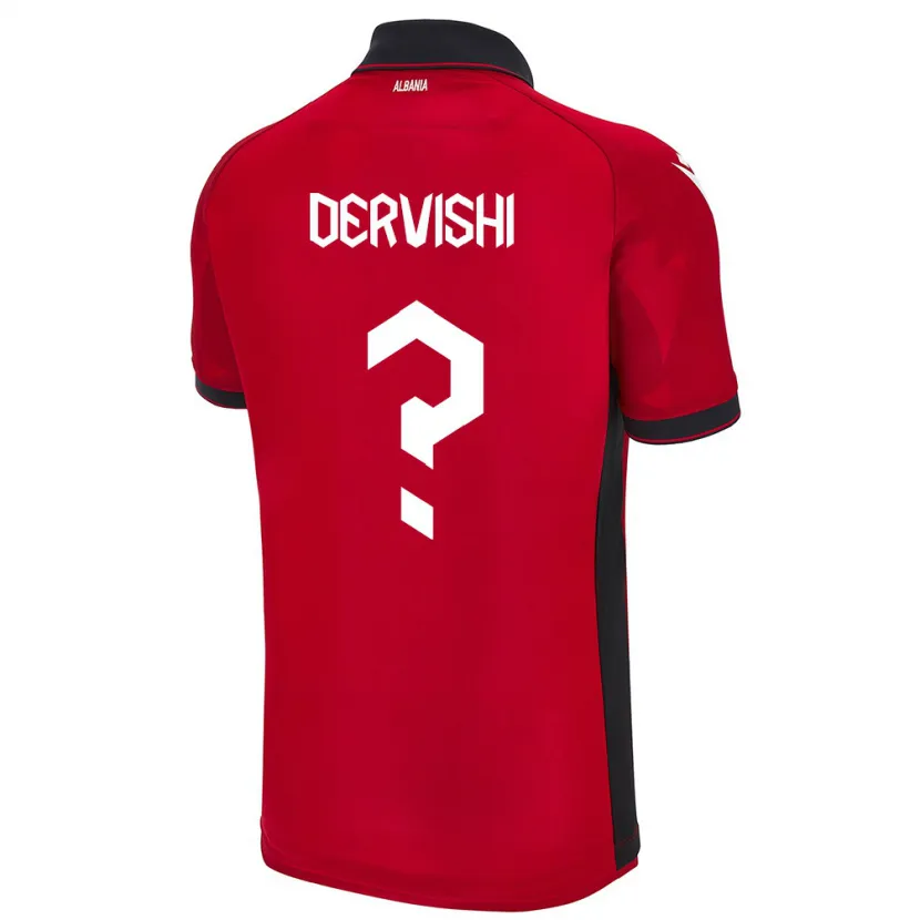 Danxen Heren Albanië Amarildo Dervishi #0 Rood Thuisshirt Thuistenue 24-26 T-Shirt