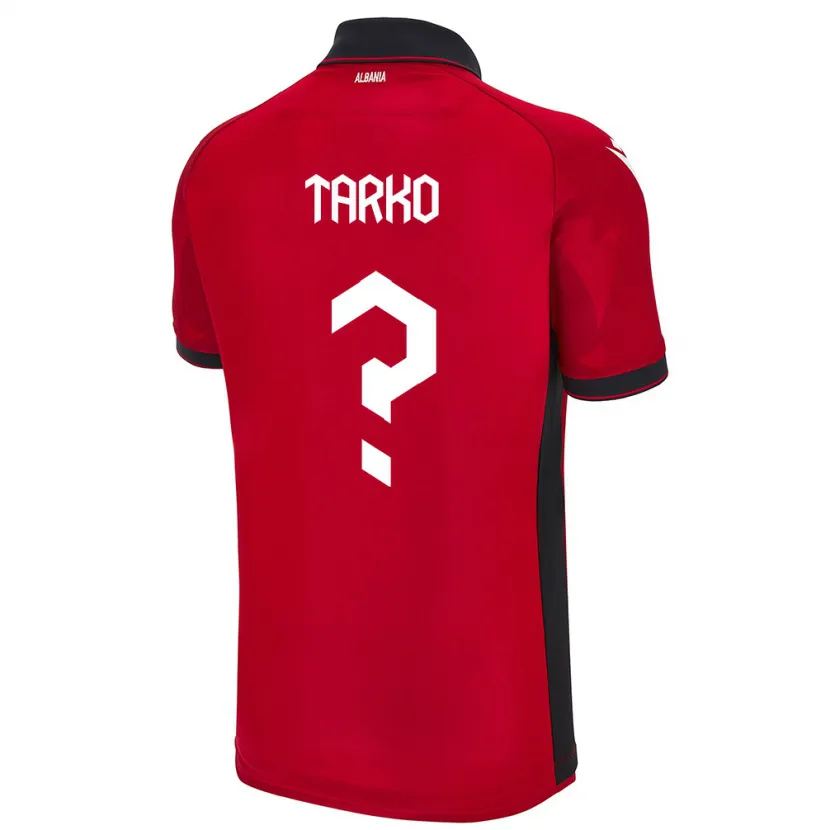 Danxen Heren Albanië Daniel Tarko #0 Rood Thuisshirt Thuistenue 24-26 T-Shirt