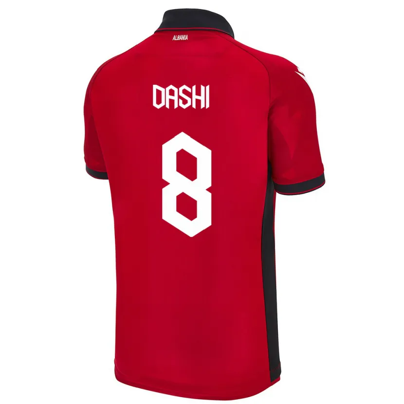 Danxen Heren Albanië Matteo Dashi #8 Rood Thuisshirt Thuistenue 24-26 T-Shirt