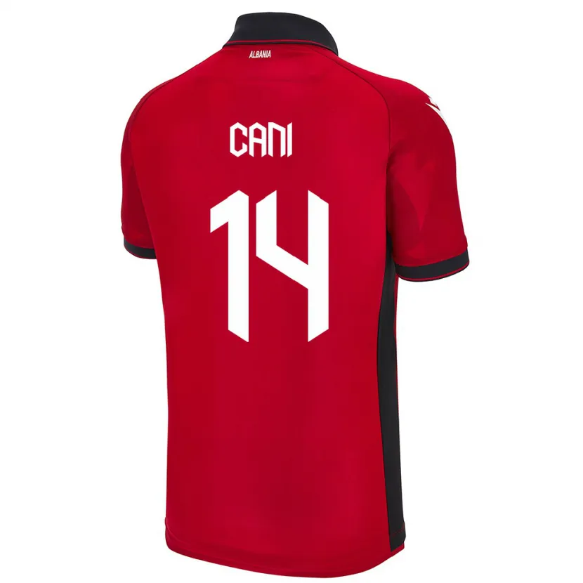 Danxen Heren Albanië Gabrian Cani #14 Rood Thuisshirt Thuistenue 24-26 T-Shirt
