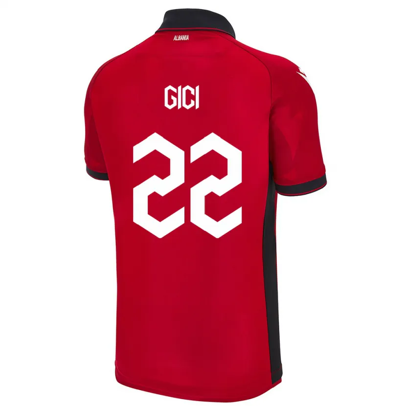 Danxen Heren Albanië Matias Gici #22 Rood Thuisshirt Thuistenue 24-26 T-Shirt