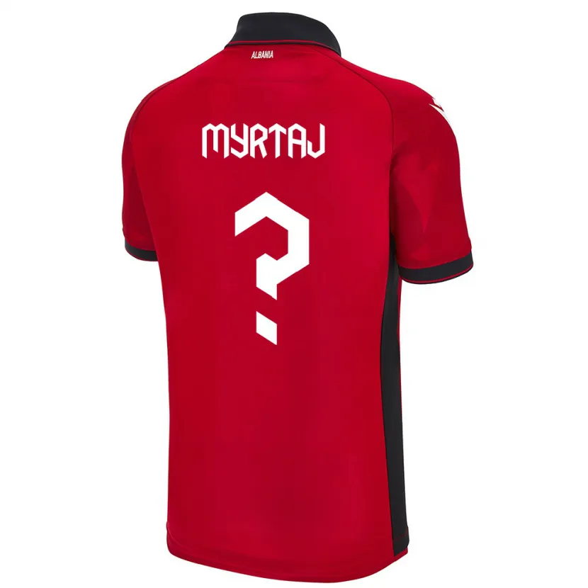 Danxen Heren Albanië Leon Myrtaj #0 Rood Thuisshirt Thuistenue 24-26 T-Shirt