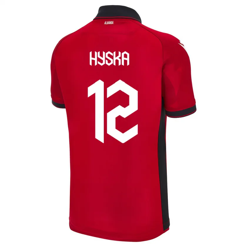 Danxen Heren Albanië Antigona Hyska #12 Rood Thuisshirt Thuistenue 24-26 T-Shirt