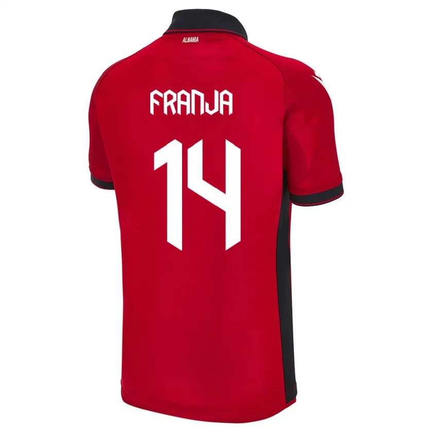 Danxen Heren Albanië Ezmiralda Franja #14 Rood Thuisshirt Thuistenue 24-26 T-Shirt