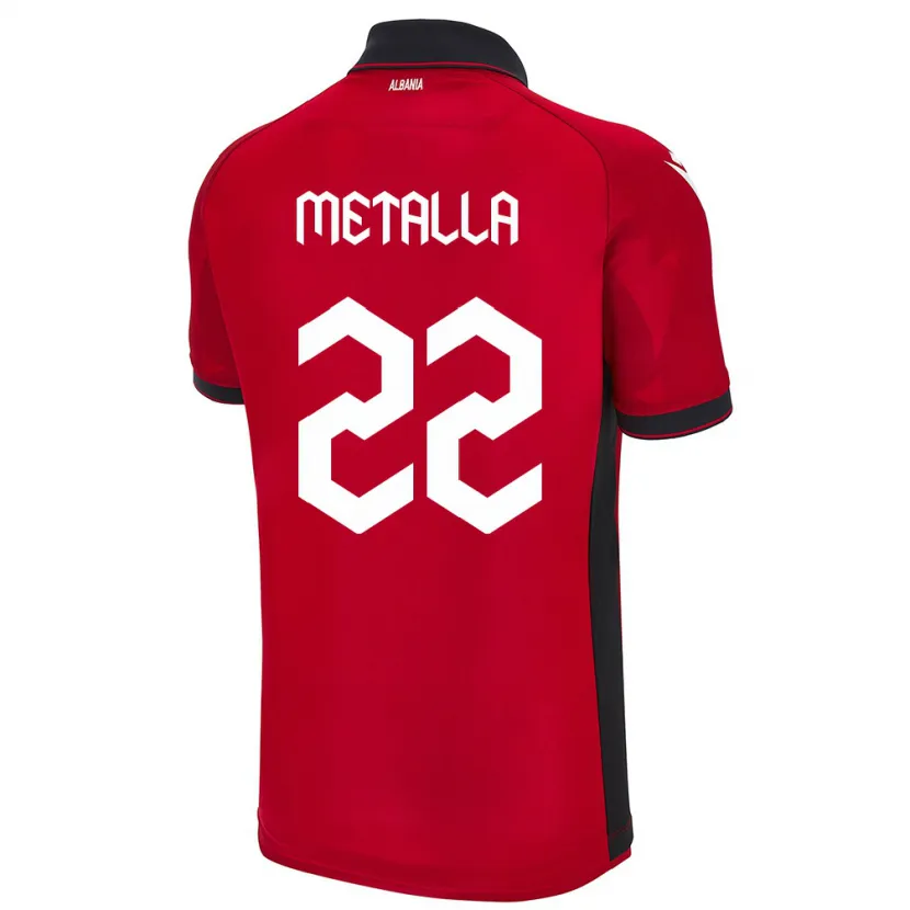 Danxen Heren Albanië Mikaela Metalla #22 Rood Thuisshirt Thuistenue 24-26 T-Shirt