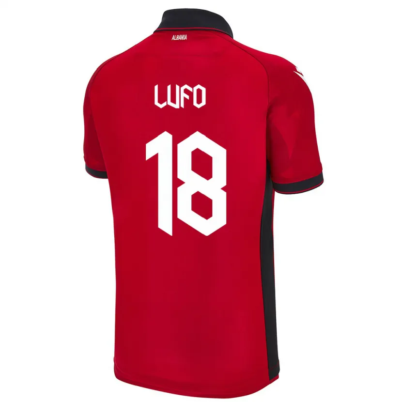 Danxen Heren Albanië Esi Lufo #18 Rood Thuisshirt Thuistenue 24-26 T-Shirt
