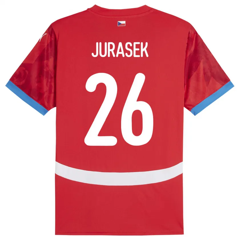 Danxen Heren Tsjechië Matej Jurasek #26 Rood Thuisshirt Thuistenue 24-26 T-Shirt