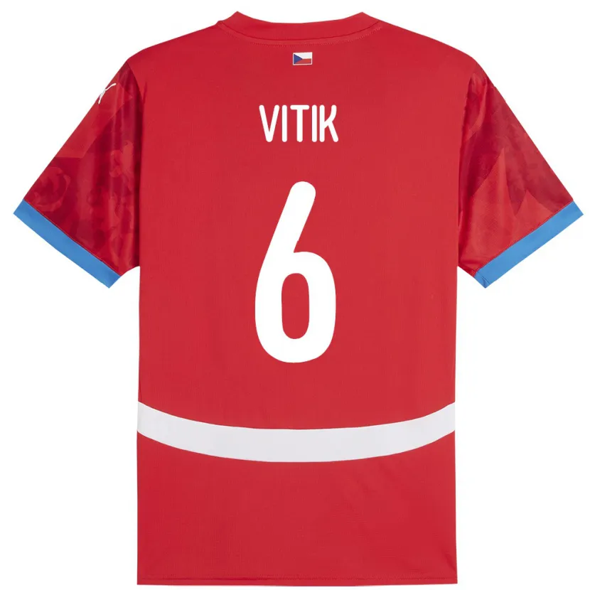 Danxen Heren Tsjechië Martin Vitík #6 Rood Thuisshirt Thuistenue 24-26 T-Shirt