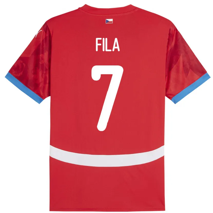 Danxen Heren Tsjechië Daniel Fila #7 Rood Thuisshirt Thuistenue 24-26 T-Shirt