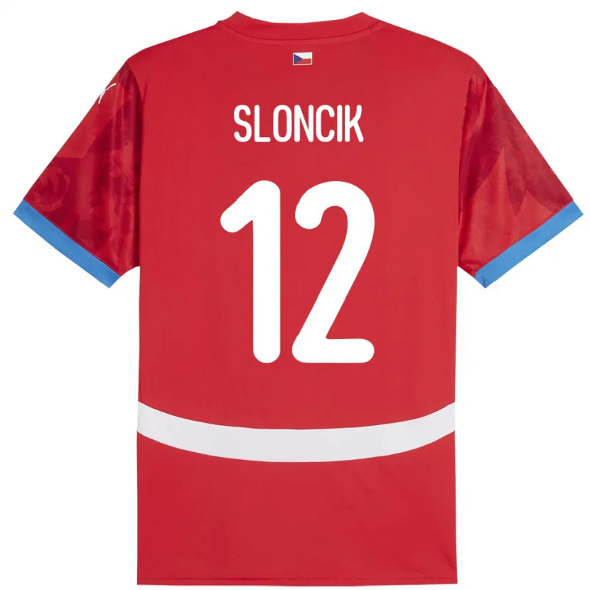 Danxen Heren Tsjechië Tom Sloncik #12 Rood Thuisshirt Thuistenue 24-26 T-Shirt