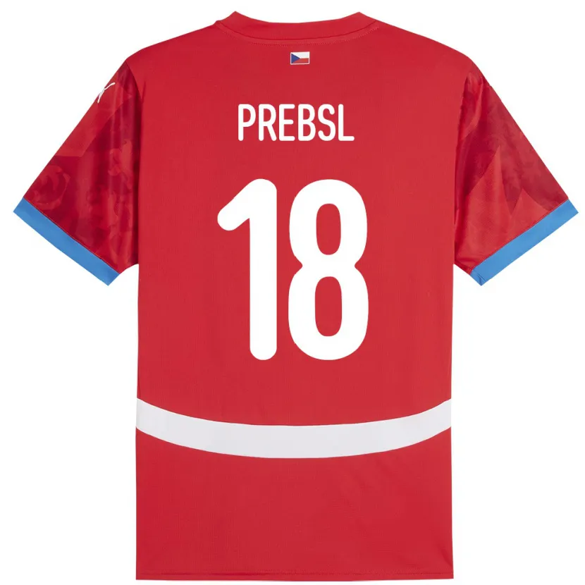 Danxen Heren Tsjechië Filip Prebsl #18 Rood Thuisshirt Thuistenue 24-26 T-Shirt